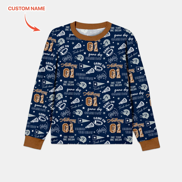 Custom Name Football Game Day Bamboo Men's Pajama Set