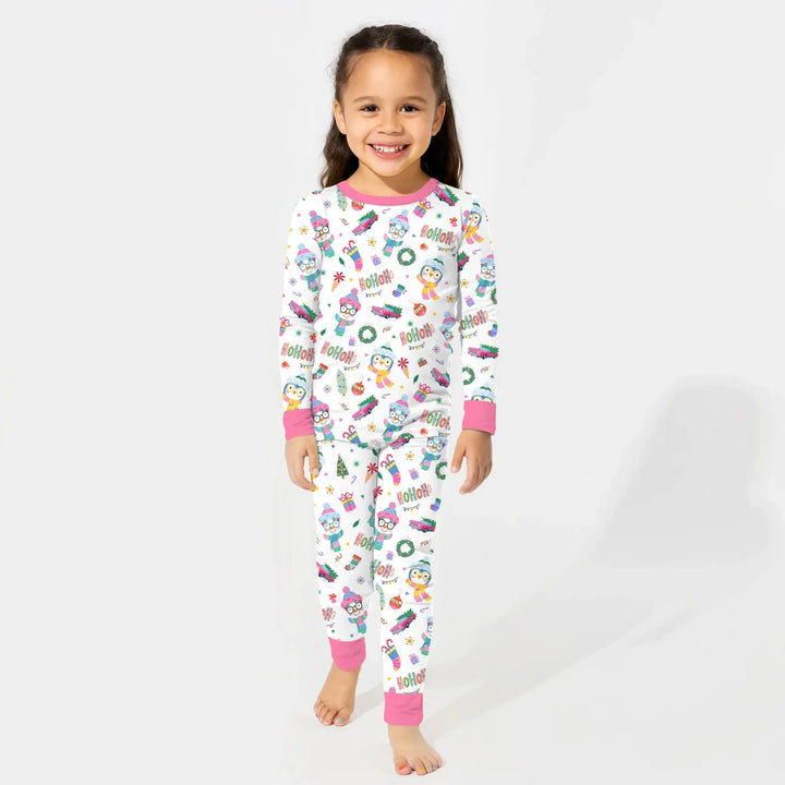 Bright Christmas Bamboo Two Piece Long Sleeve Pajama Set