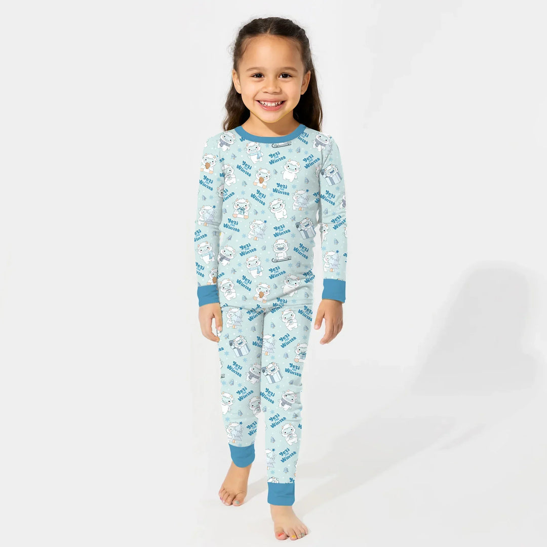Yeti for Winter Bamboo Two Piece Long Sleeve Pajama Set