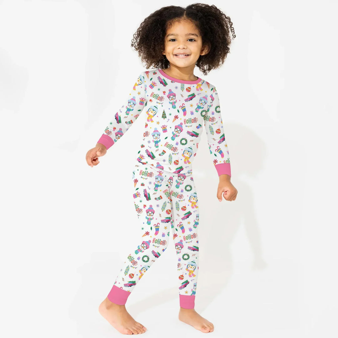 Bright Christmas Bamboo Two Piece Long Sleeve Pajama Set