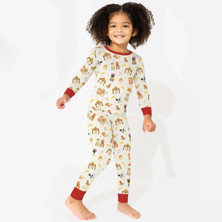 Away In A Manger Bamboo Two Piece Long Sleeve Pajama Set