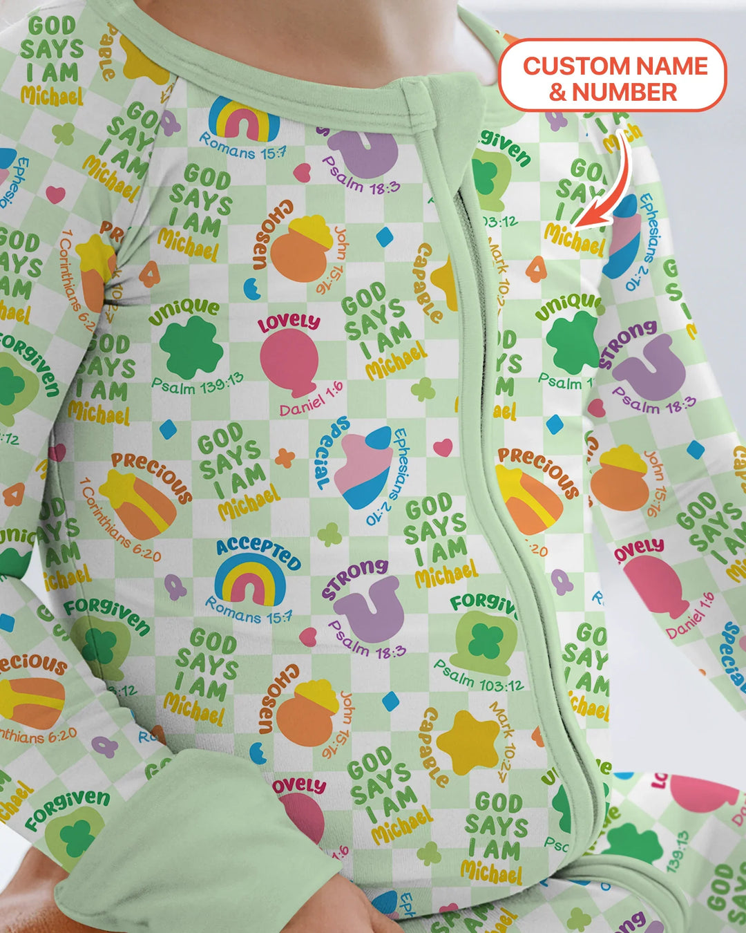 God Says I Am St. Patrick’s Day Custom Name Family Matching Bamboo Convertible Zippy