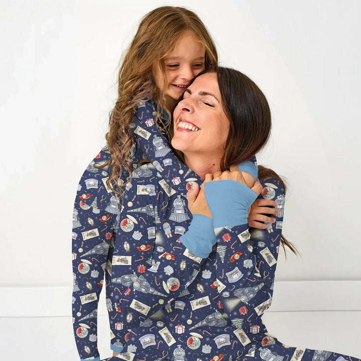 Christmas Train Bamboo Two Piece Long Sleeve Pajama Set