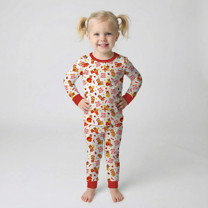 Year of the Horse Bamboo Two Piece Long Sleeve Pajama Set