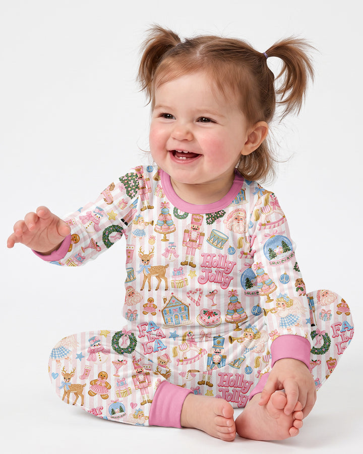 Preppy Christmas Bamboo Two Piece Long Sleeve Pajama Set