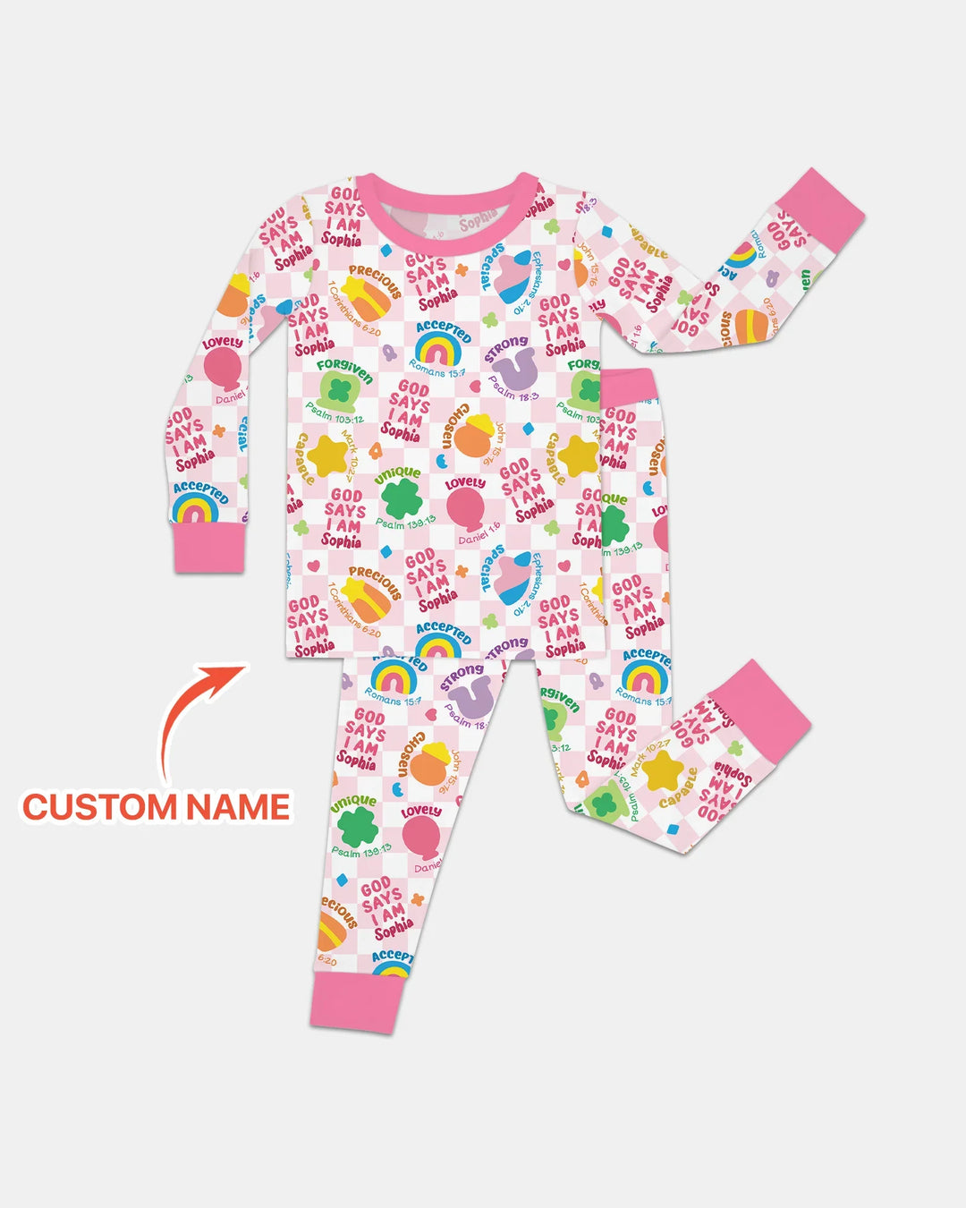 God Says I Am St. Patrick’s Day Custom Name Family Matching Bamboo Two Piece Long Sleeve Pajama Set