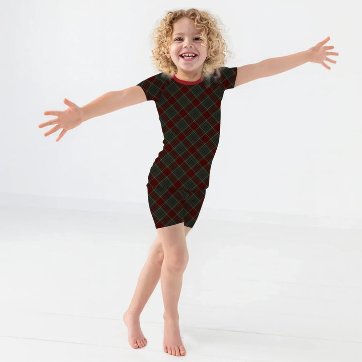 Merry Plaids Bamboo Two Piece Short Sleeve Shorts Pajama Set