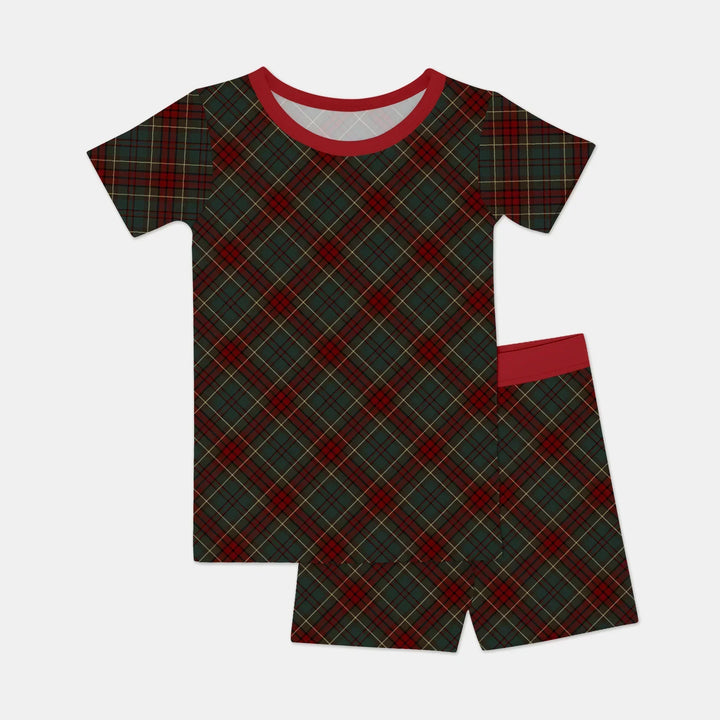 Merry Plaids Bamboo Two Piece Short Sleeve Shorts Pajama Set