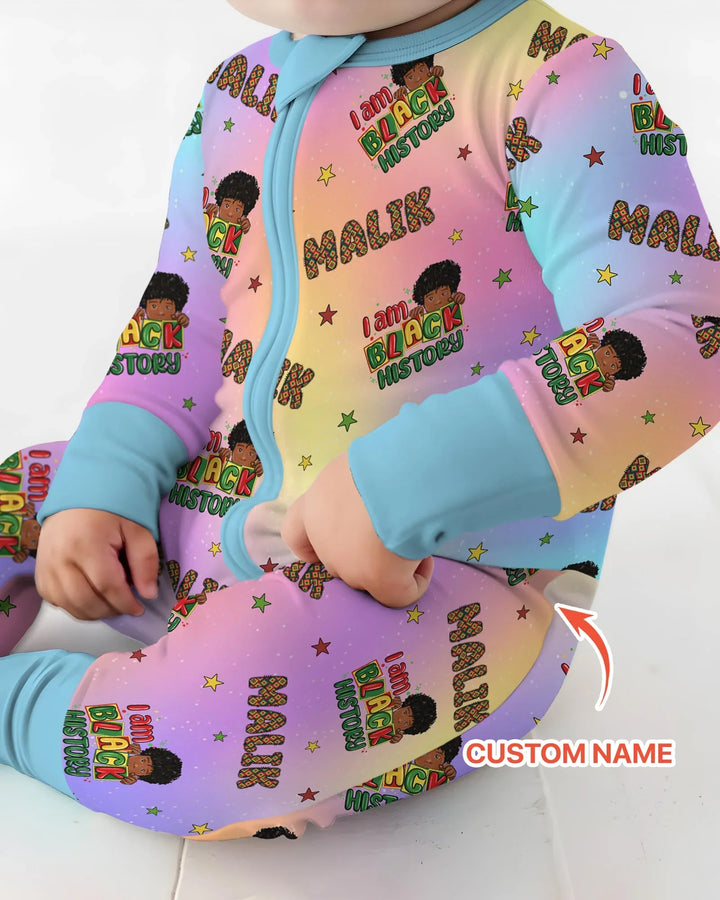 Custom Name I Am Black History Custom Bamboo Convertible Zippy