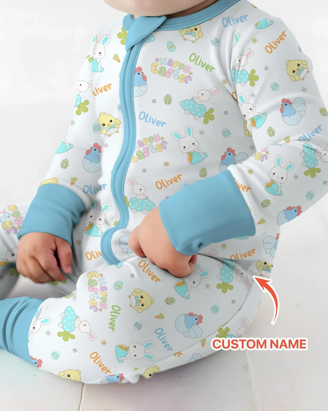 Custom name Happy Easter Bamboo Convertible Zippy