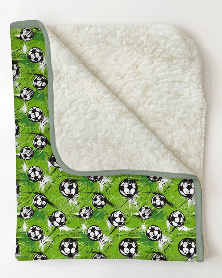 Green Soccer Energy Bamboo Blanket