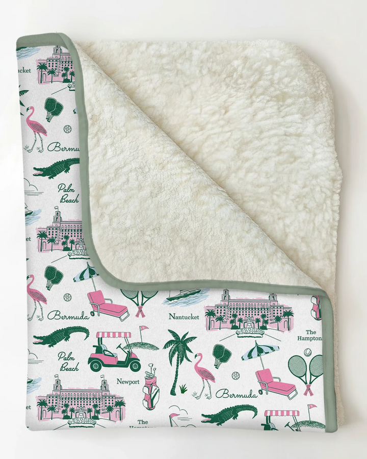 Preppy Palm Getaway Bamboo Blanket