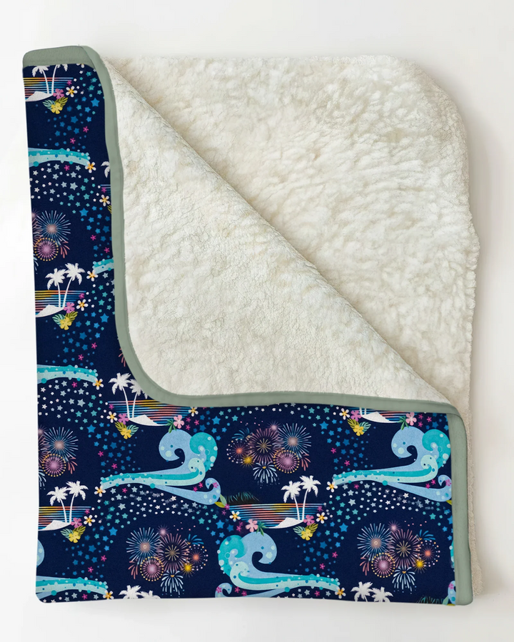 Starlit Surf Celebration Bamboo Blanket