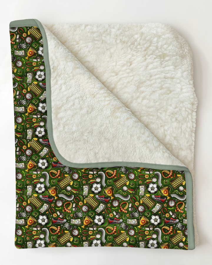 Green Soccer All-Star Bamboo Blanket