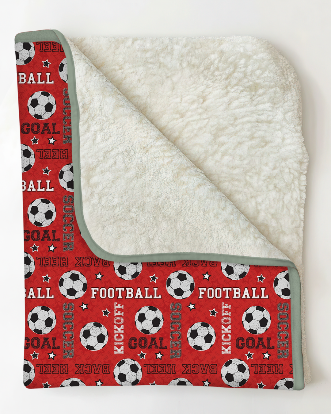 Red Soccer Ball Bamboo Blanket