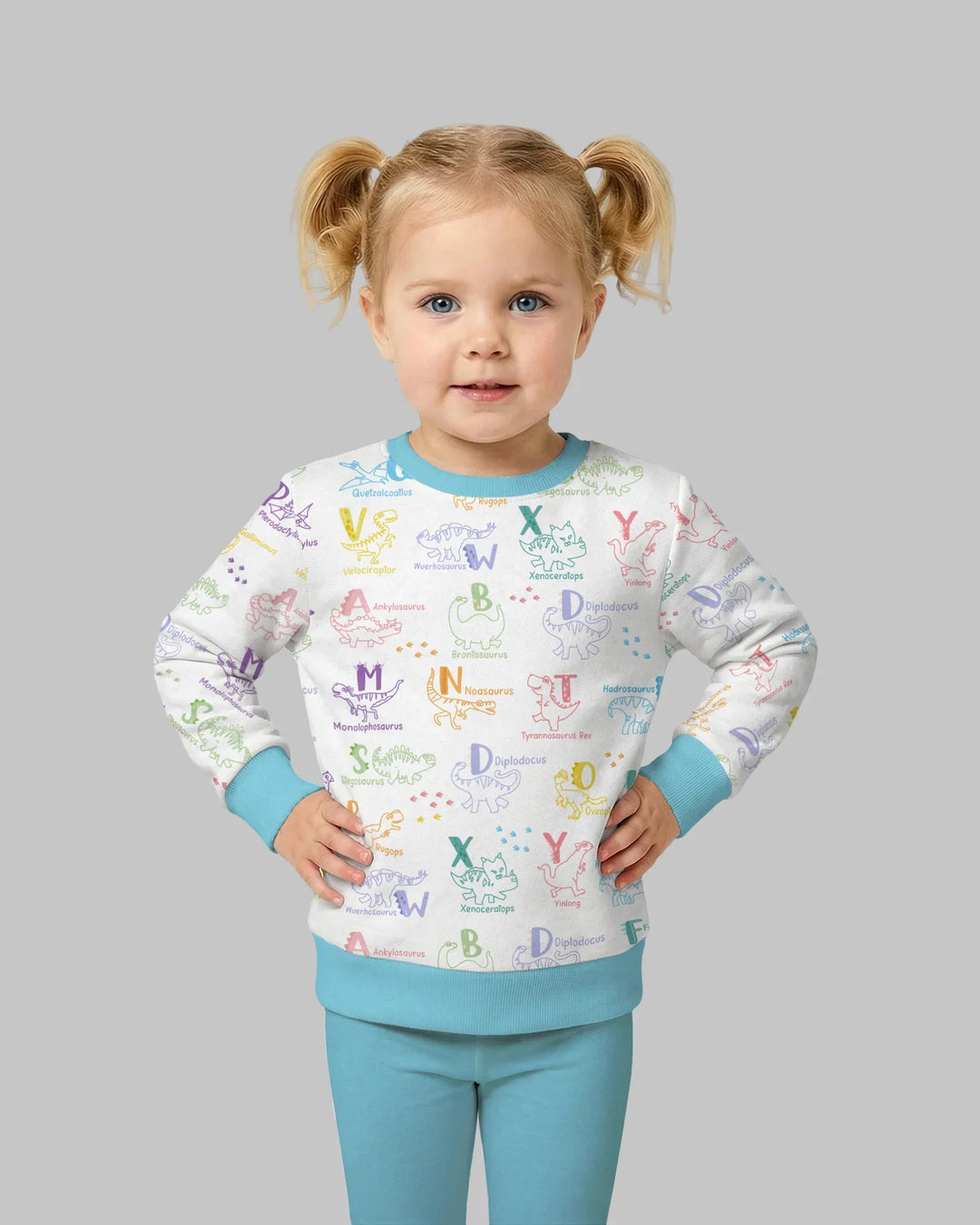 Dino Alphabet ABC Bamboo Crewneck Sweatshirt