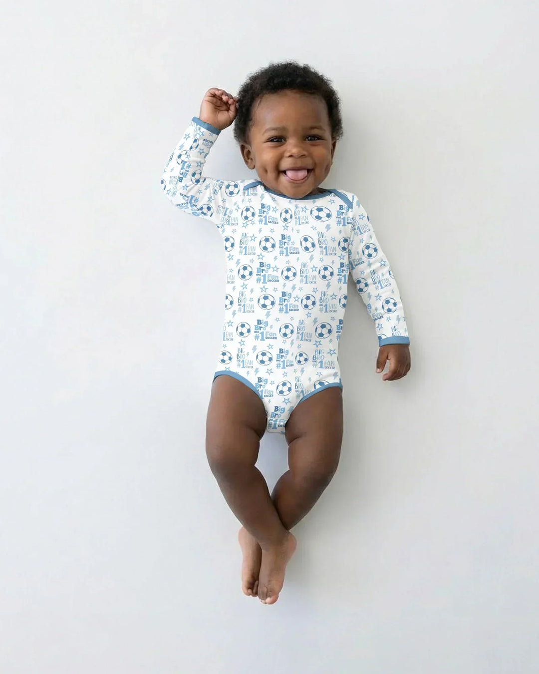 Little Sister and Bro #1 Fan Soccer Bamboo Bodysuit
