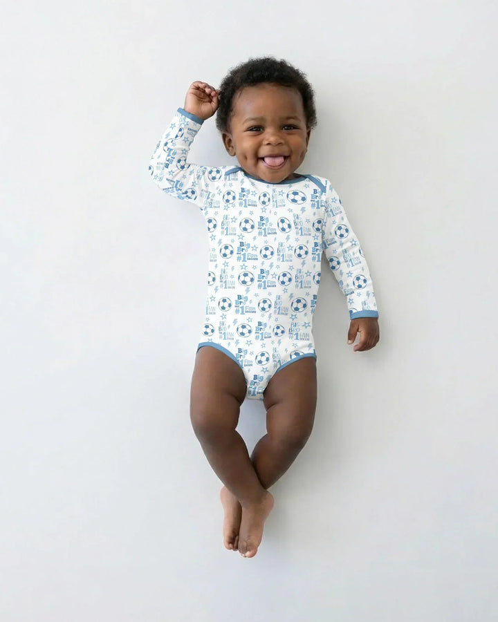 Little Sister and Bro #1 Fan Soccer Bamboo Bodysuit