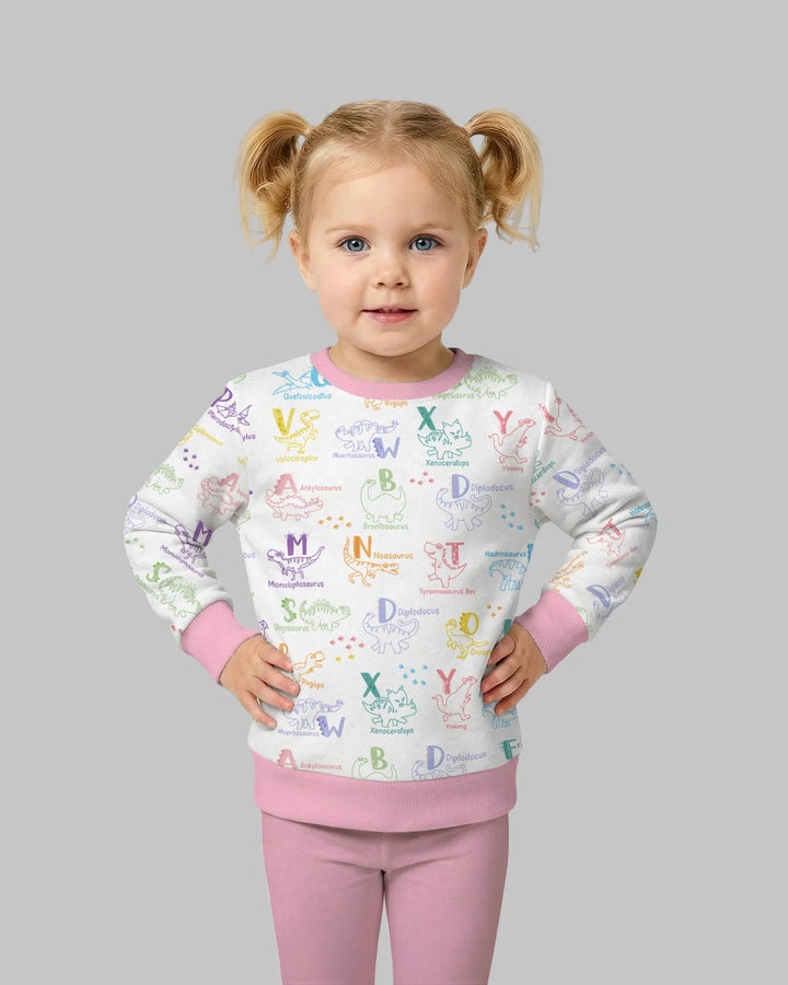 Dino Alphabet ABC Bamboo Crewneck Sweatshirt