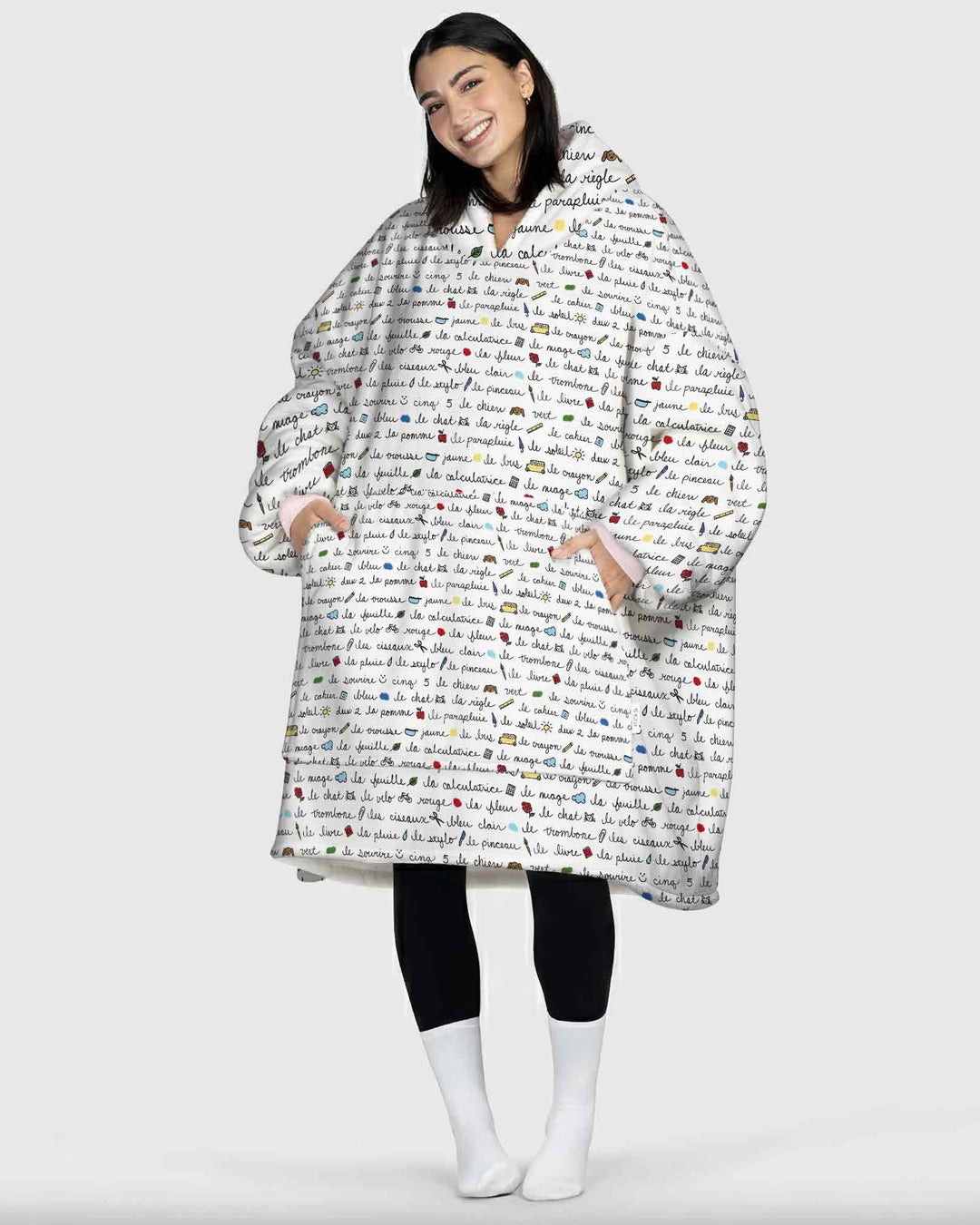 French Classroom Notes Bamboo Blanket Hoodie