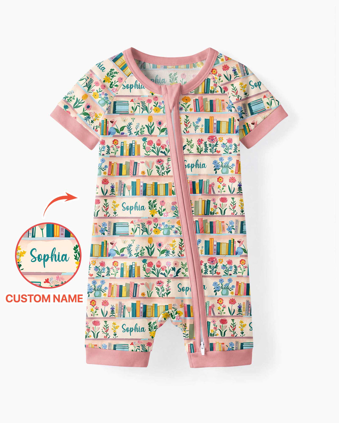 Personalized Book Lover Bamboo Shorty Zippy