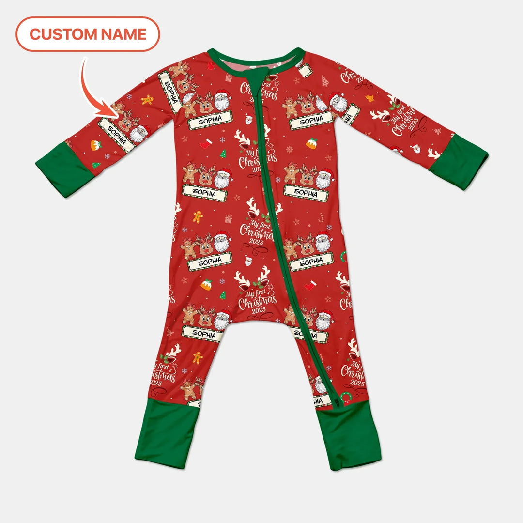 Custom Name "Merry Christmas My Deer" For Girl - Convertible Zippy , Custom Name "Merry Christmas My Deer" For Girl - Convertible Zippy - 0-3M
