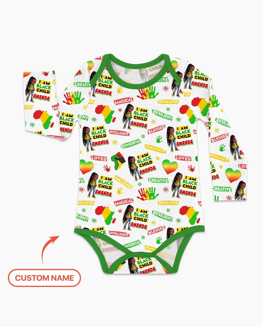Custom Name I Am Black Child Magical Bamboo Bodysuit