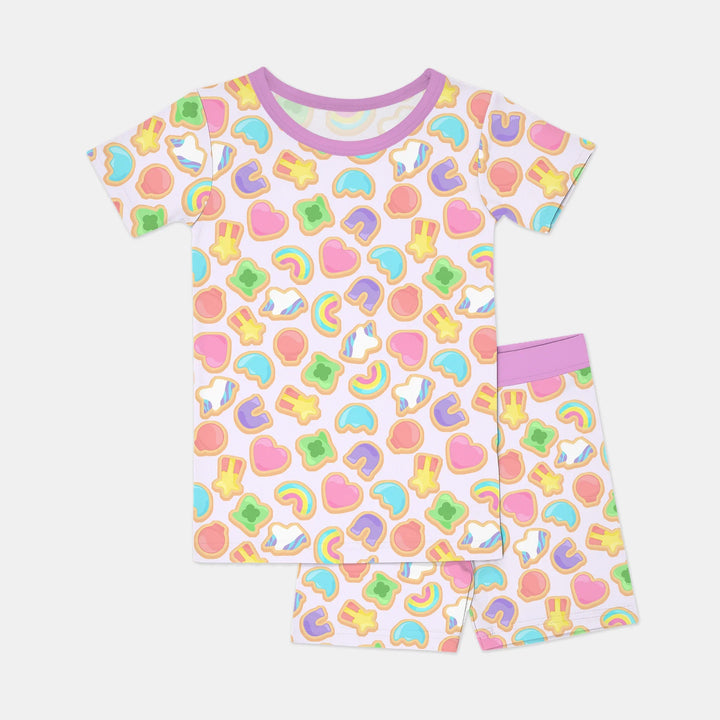 Lucky Marshmallow Cookies Bamboo Two Piece Short Sleeve Shorts Pajama Set