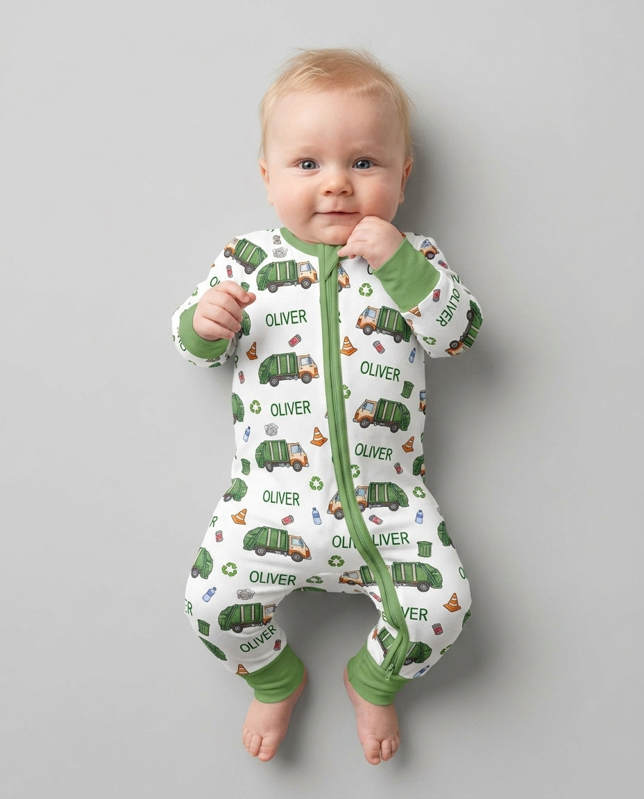 Custom Name Garbage Day Bamboo Convertible Zippy