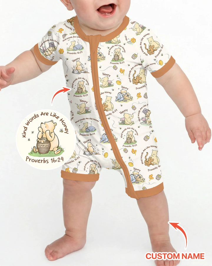 Kind Words Are Like Honey Custom Name Bamboo Shorty Zippy