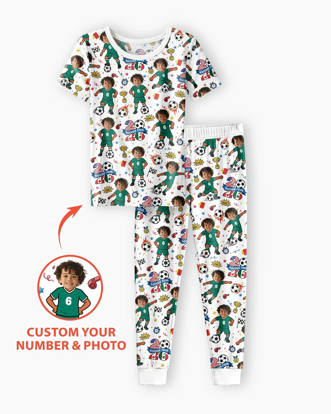 Soccer Tour 2026 Best Player Bamboo Two Piece Short Sleeve Pajama Set