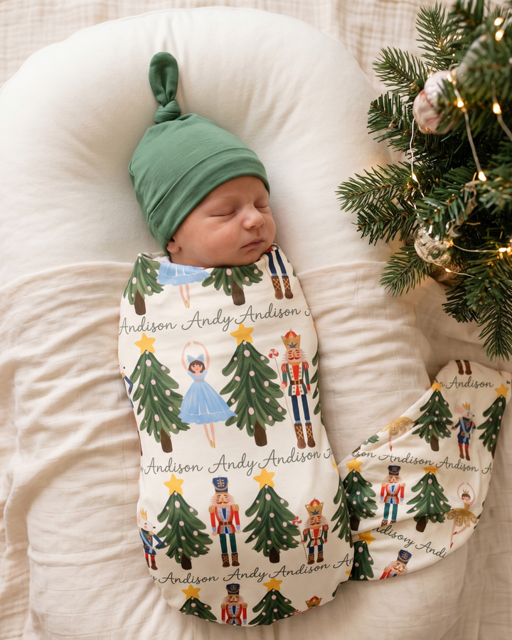 Custom Name Little Nutcracker Bamboo Swaddle Blanket