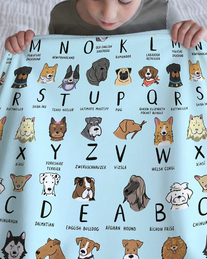 Funny Dogs Alphabet Bamboo Blanket