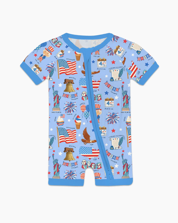 Hand Drawn Patriotic Iconic Bamboo Shorty Zippy
