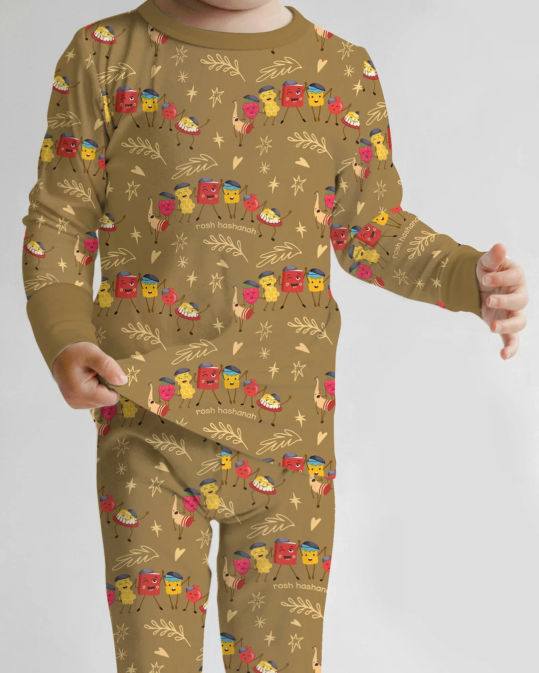 Let's Celebrate Rosh Hashanah Bamboo Two Piece Long Sleeve Pajama Set