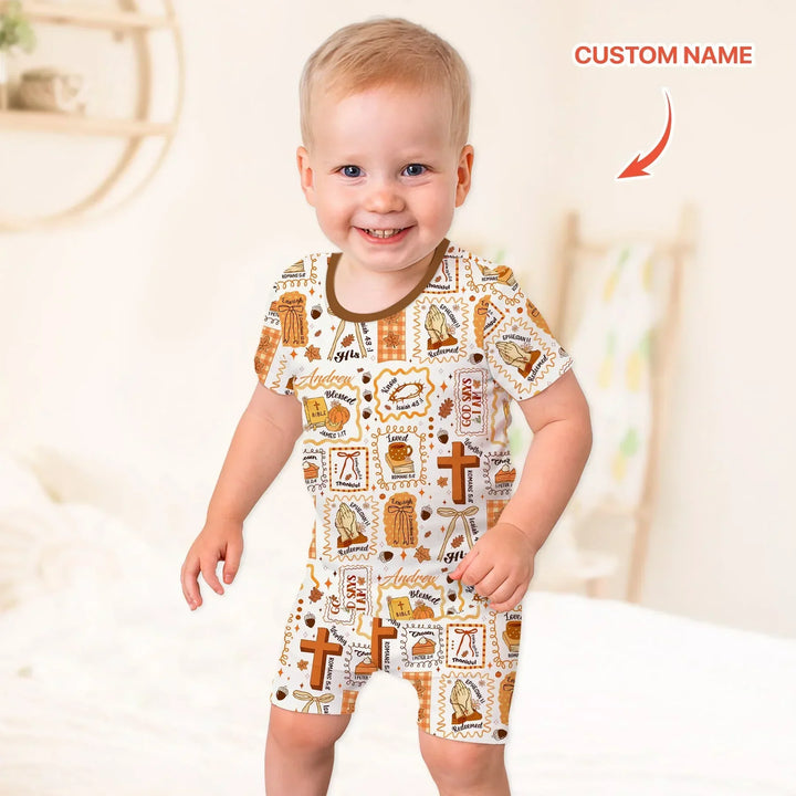 Custom Name I Am Thankful For Jesus Shorty Zippy , Custom Name I Am Thankful For Jesus Shorty Zippy - 0-3M