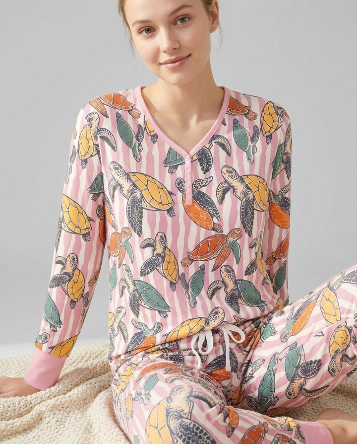 Turtle Bay Family Matching Bamboo Women Pajama Set