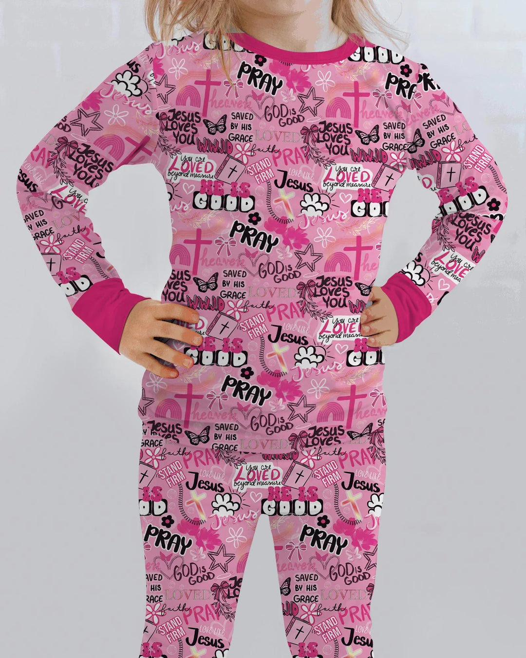 Template Bamboo Two Piece Long Sleeve Pyjamas Set