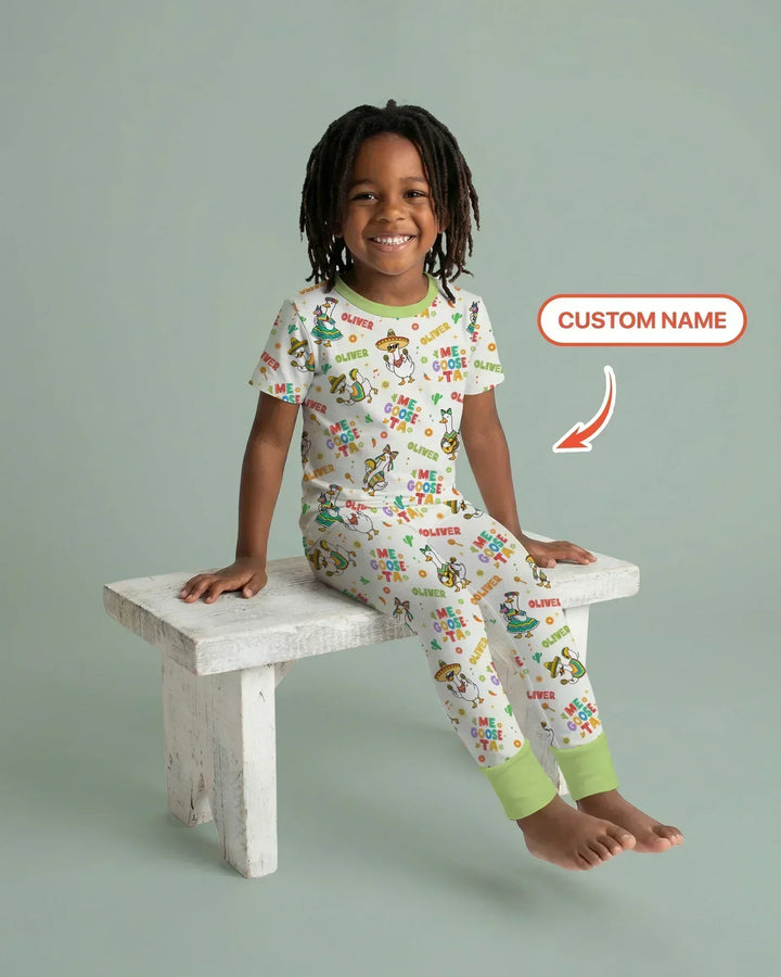 Custom name Me Goose-ta Bamboo Two Piece Short Sleeve Pajama Set