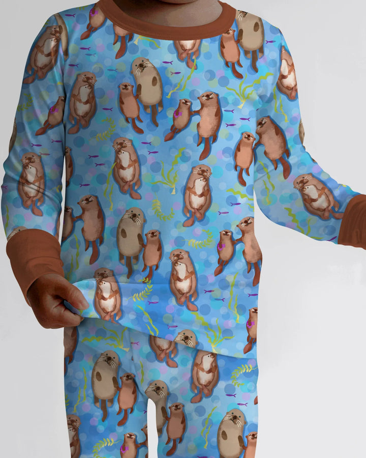 Otterly Together Bamboo Two Piece Long Sleeve Pajama Set