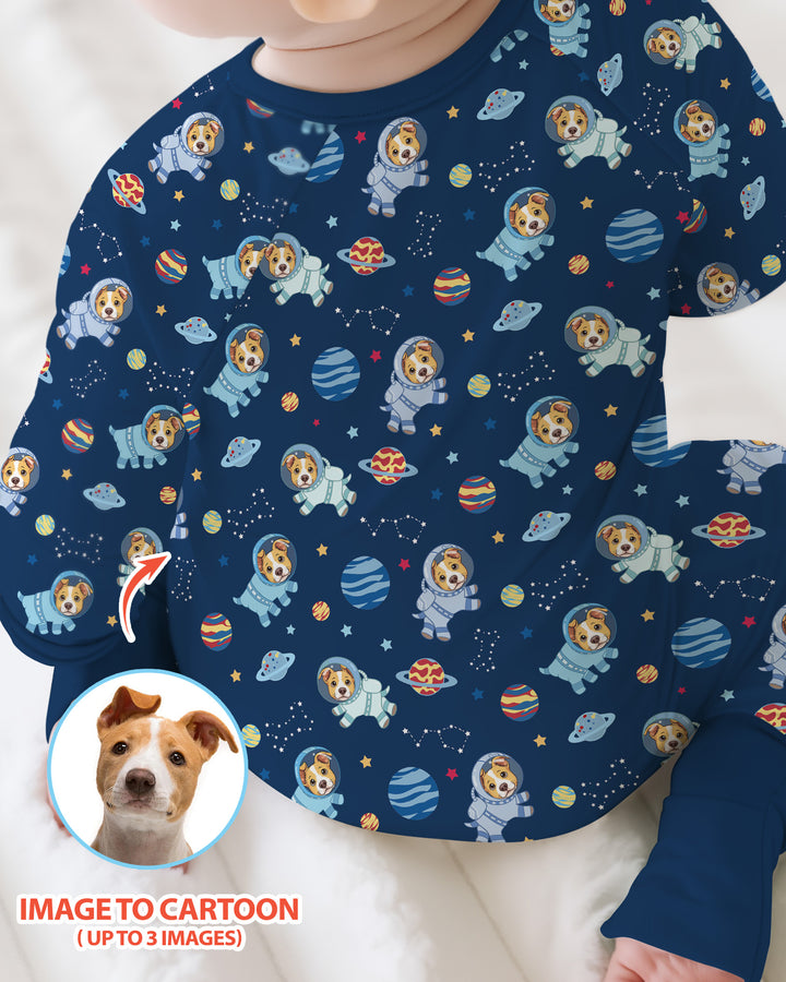 Astronaut Custom Pet Image Family Matching Bamboo Convertible Zippy