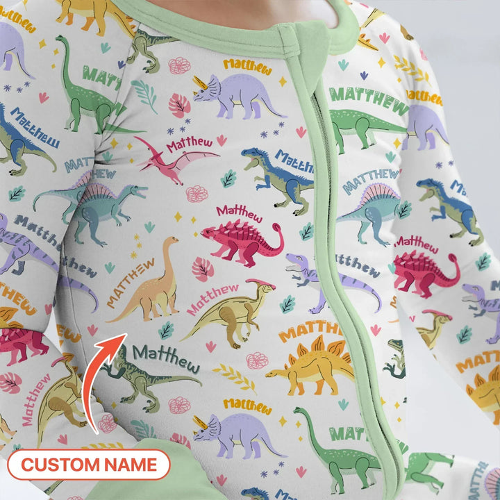 Dino Roar Custom Name Bamboo Convertible Zippy