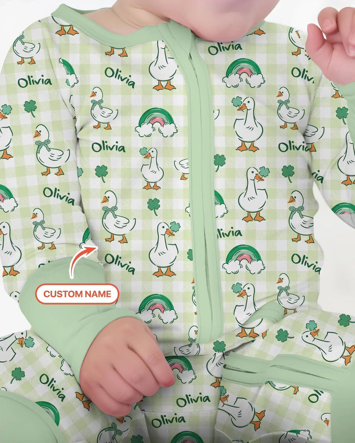 Custom Name Lucky Ducks Bamboo Convertible Zippy