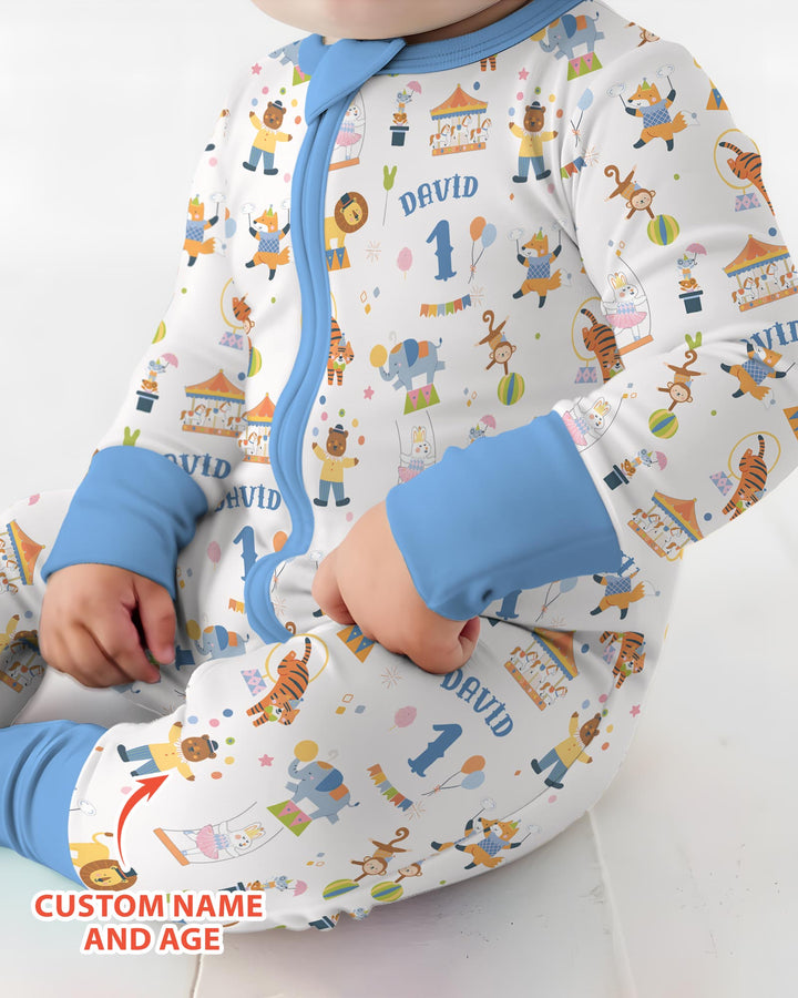 Custom Name Birthday Circus Bamboo Convertible Zippy