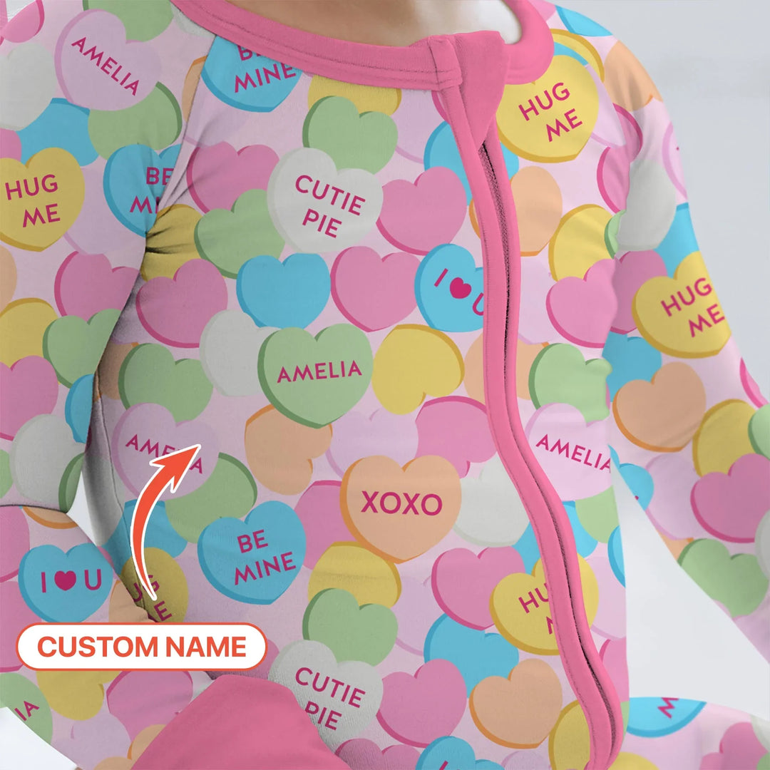 Valentine Candy Crush Family Matching Bamboo Convertible Zippy