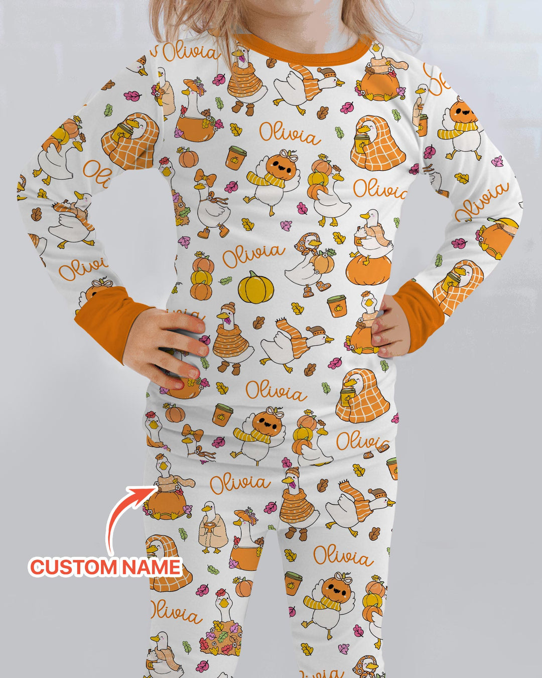Fall Silly Goose Bamboo Two Piece Long Sleeve Pajama Set