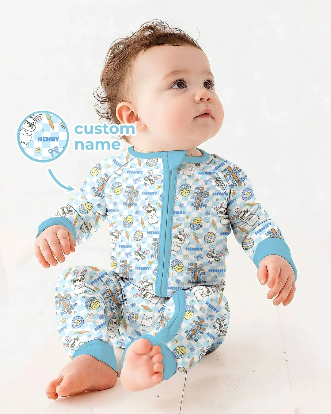 Custom Name Retro Easter Bamboo Convertible Zippy