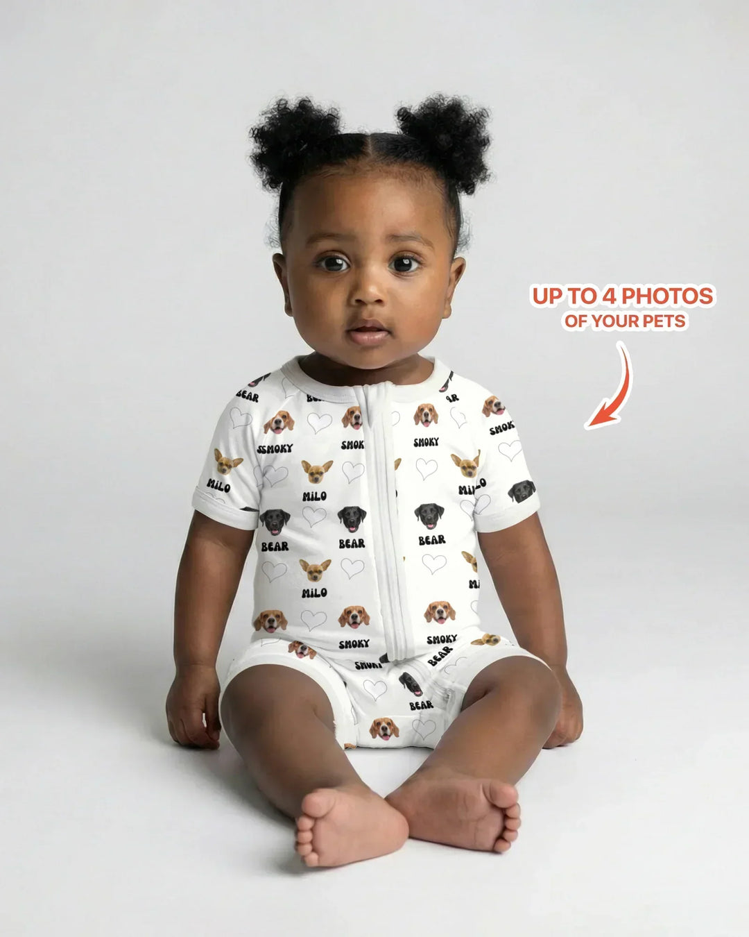 Custom Name and Pet Photos Bamboo Shorty Zippy