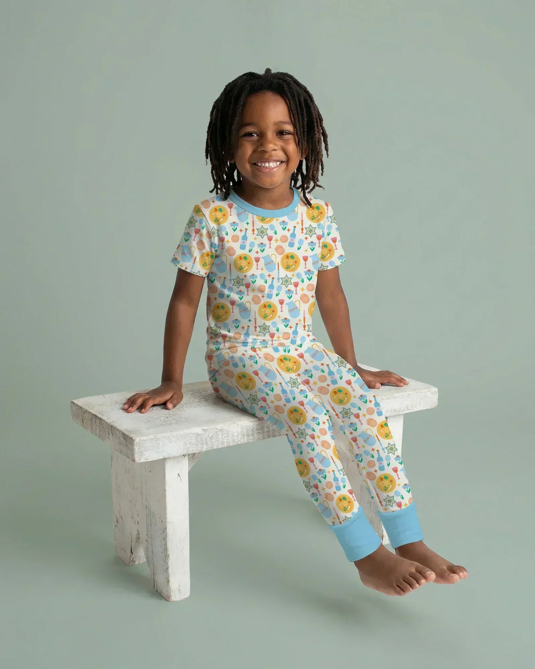 Pesach Sameach Matching Family Bamboo Two Piece Short Sleeve Pajama Set