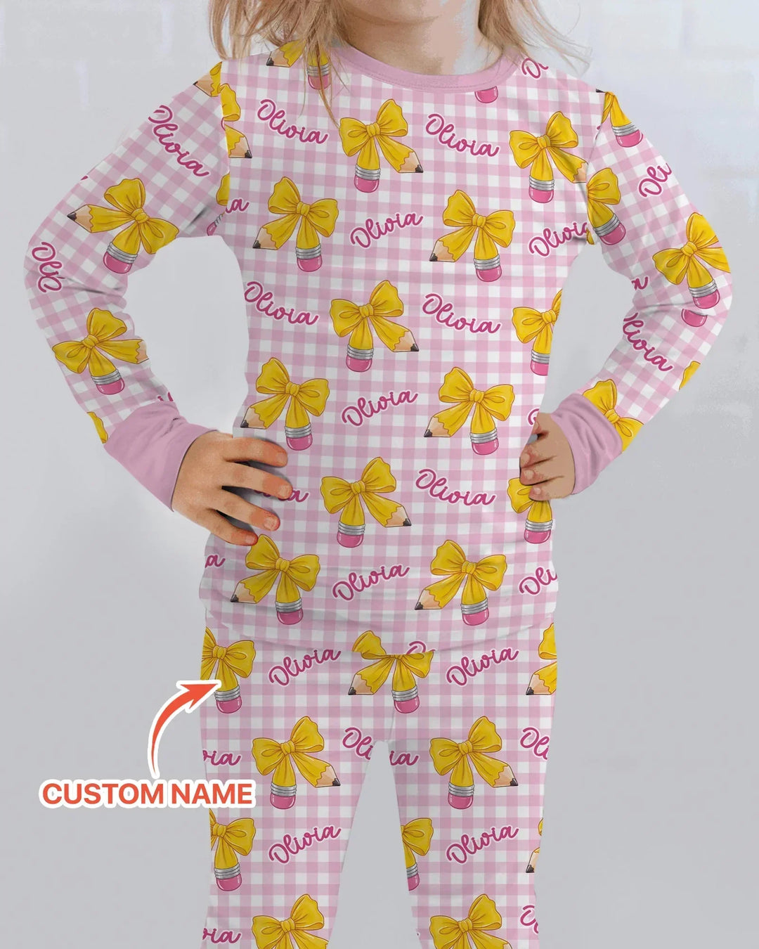 Coquette Back To School Bamboo Two Piece Long Sleeve Pajama Set